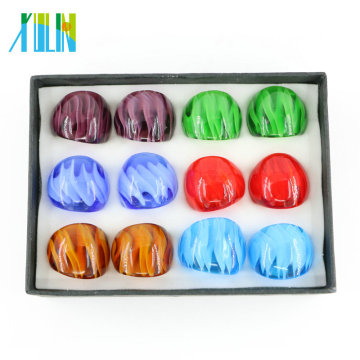 Handmade Mais quente Lampwork Anéis De Vidro para as mulheres com tamanho da mistura e misturar cores 12 pçs / caixa, MC1006